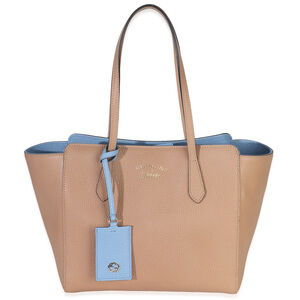 Gucci Beige Blue Dollar Calfskin Swing Tote Bag